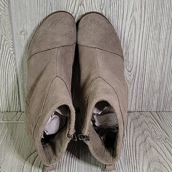 Toms Taupe Leather Ankle Boots Womens Size 7 - Picture 6 of 14